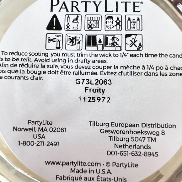 PartyLite Enhancd 01 3 Wick Jar Candle Fruity 40 60  hours burn time New in box - Picture 9 of 12